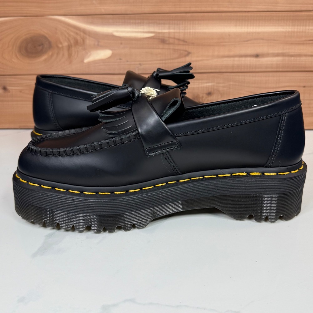 Dr Martens Women's Adrian Quad Black Leather Platform‎ Loafer Shoes size 9 - Picture 10 of 16